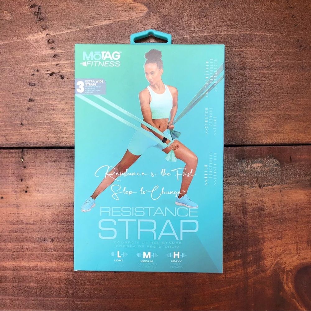 MOTAG Resistance Strap Set 3 Extra Wide Bands Light Medium and Heavy